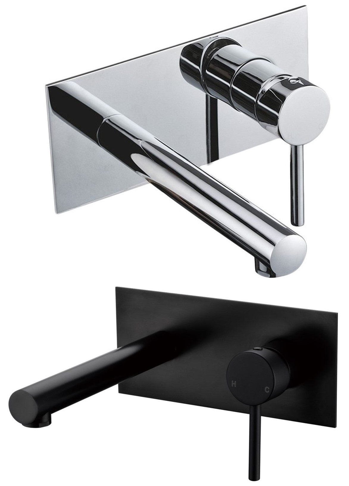 OTUS Wall Basin/Bath Mixer Chrome / Matte Black PC3004